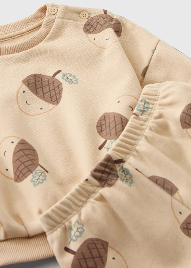 Kids Cream Acorn Top & Jogging Bottoms Set (0-23mths)