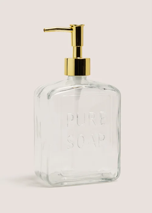 Large Clear Glass Soap Dispenser Image 2