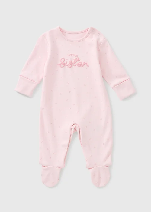 Baby Pink Little Sister Sleepsuit (0-18mths) - 6-9 months Image 1