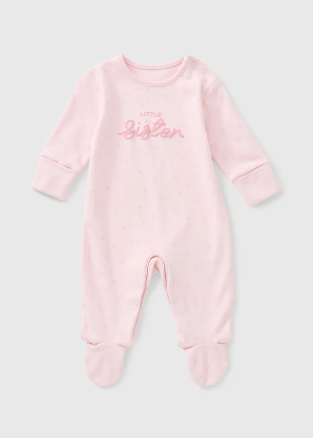 Baby Pink Little Sister Sleepsuit (0-18mths)