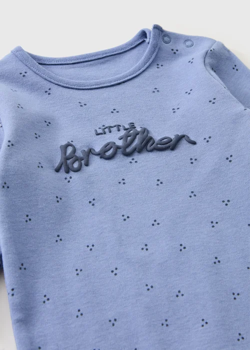 Baby Blue Little Brother Sleepsuit (0-18mths) - 0-3 months Image 2