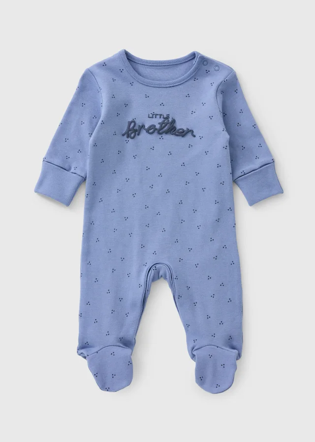 Baby Blue Little Brother Sleepsuit (0-18mths)