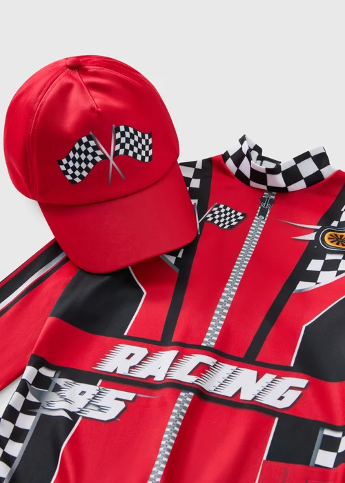 Boys Red Race Car Driver Costume (2-9yrs) - 6-7 Yrs Image 2