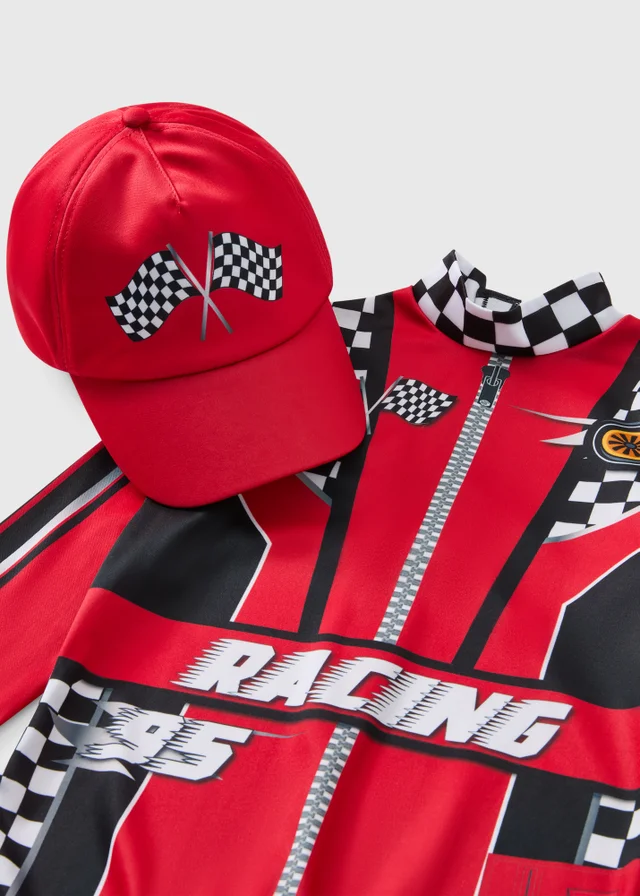 Boys Red Race Car Driver Costume (2-9yrs)