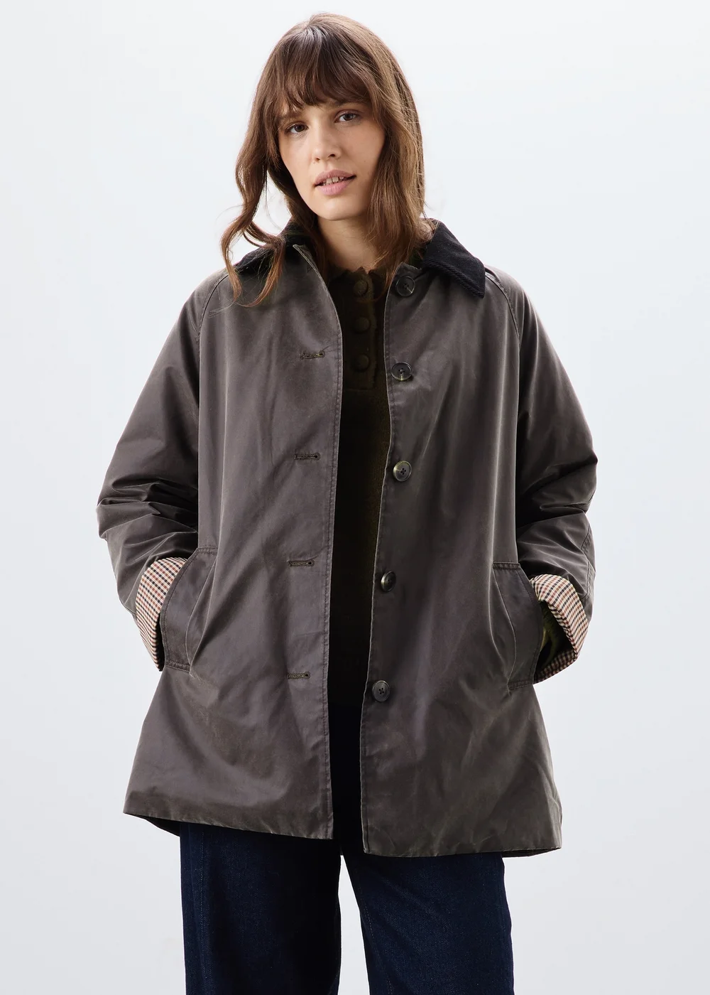 Brown Wax Barn Jacket - S Image 1