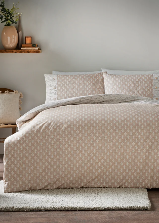 Natural Jacobean Button Duvet Set