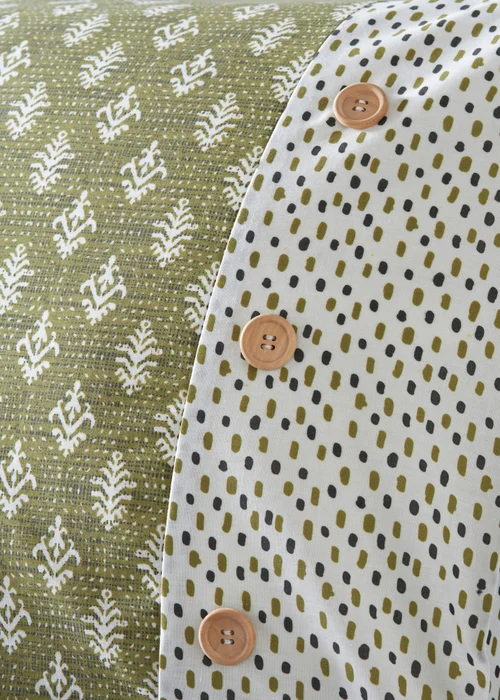 Green Jacobean Button Duvet Set - Double Image 2