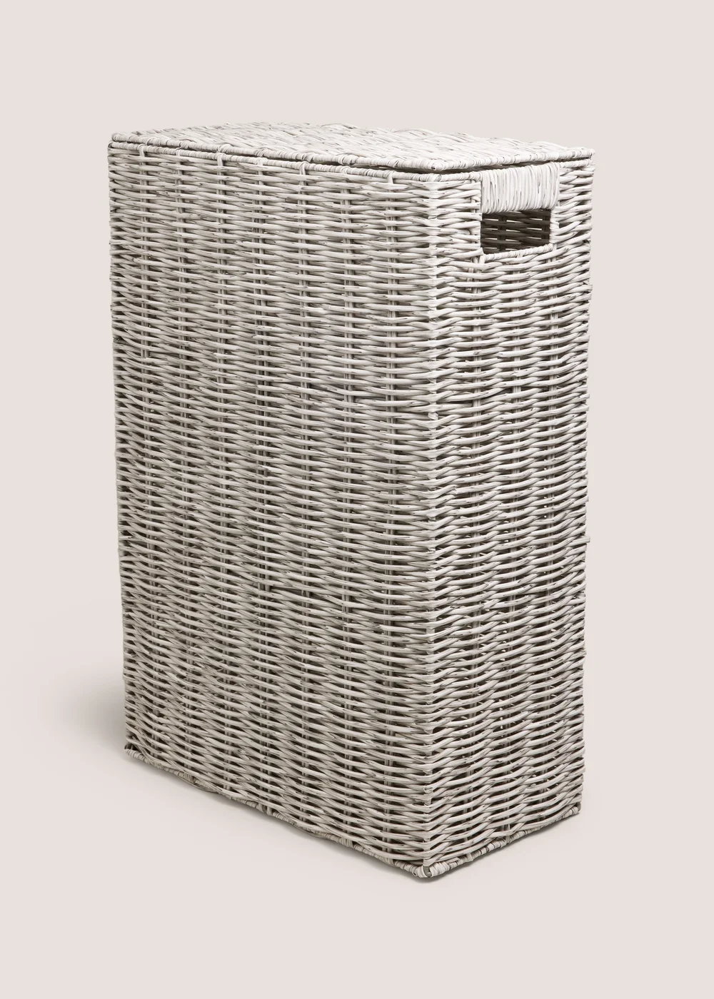 Grey Woven Narrow Laundry Basket Image 1