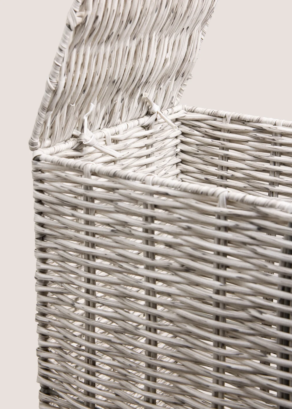 Grey Woven Narrow Laundry Basket Image 2