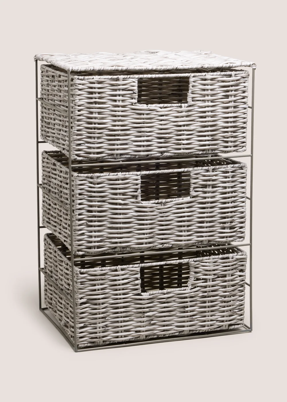 Grey Plastic Woven Drawers Image 1