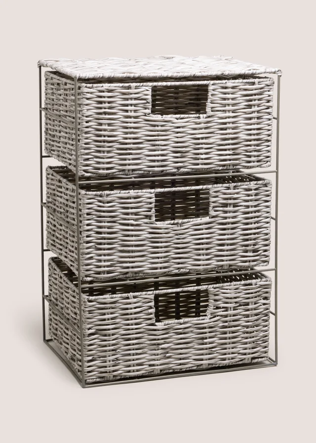 Grey Plastic Woven Drawers