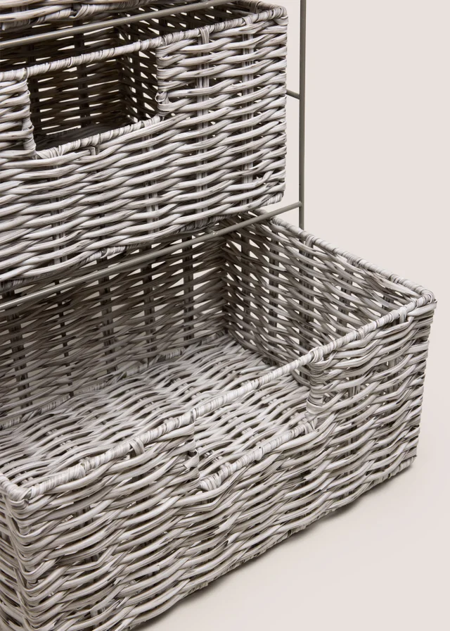 Grey Plastic Woven Drawers