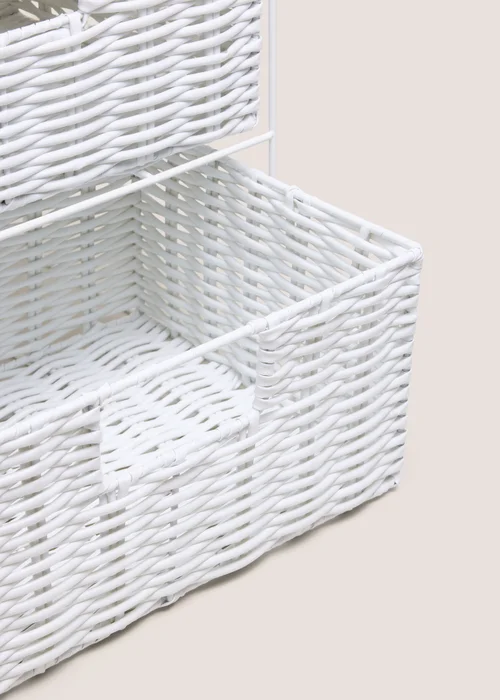 White Plastic Woven Drawers Image 2