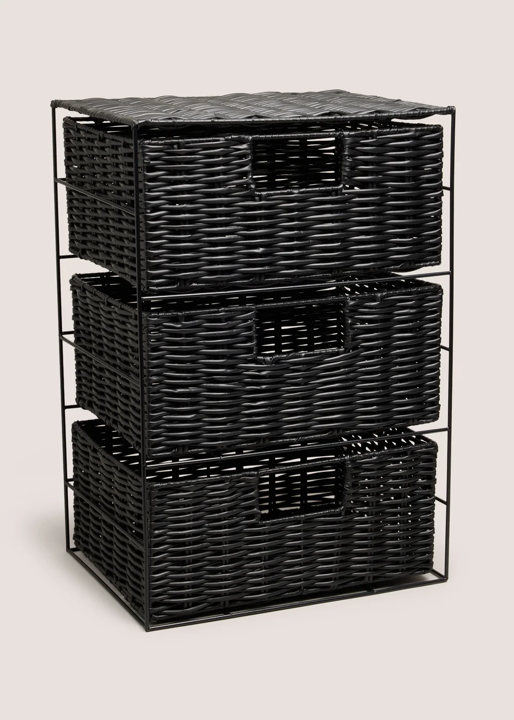 Black Plastic Woven Drawers Image 1