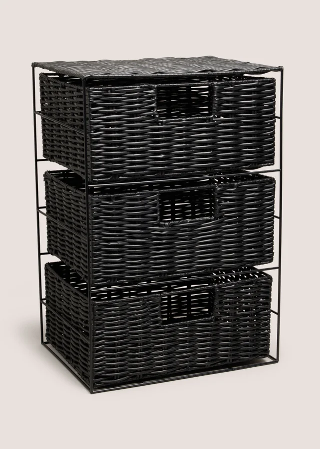 Black Plastic Woven Drawers