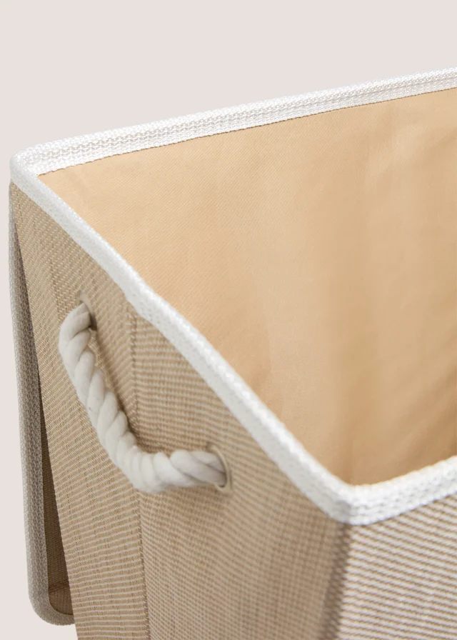 Cream Fabric Collapsible Laundry Basket