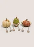 3 Pack Autumn Pumpkin Dangly Leg Ornaments Image 1