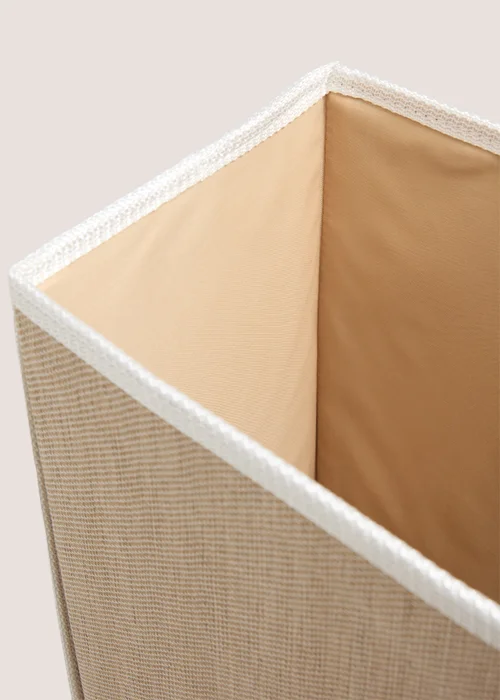 Beige Narrow Collapsible Laundry Basket Image 2