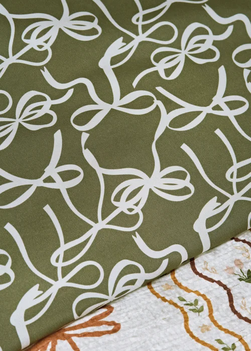 Green Bow Frill Duvet Set - Single Image 3