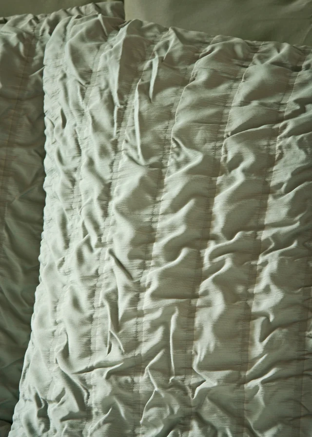 Green Seersucker Duvet Set