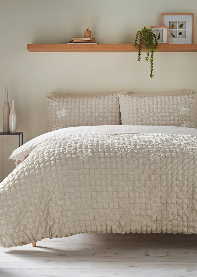 Natural Seersucker Pumpkin & Woodland Duvet Set