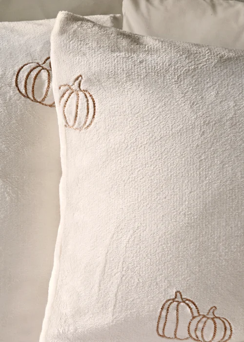 Cream Embroidered Pumpkin Duvet Set - Double Image 2