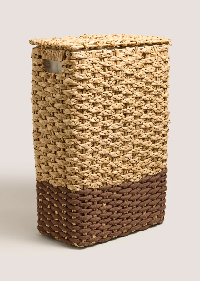 Brown Narrow Rope Woven Laundry Basket
