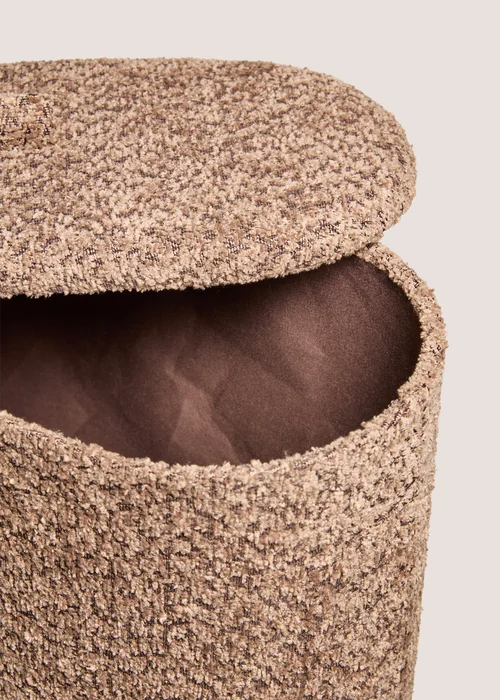 Chocolate Boucle Laundry Basket Image 2