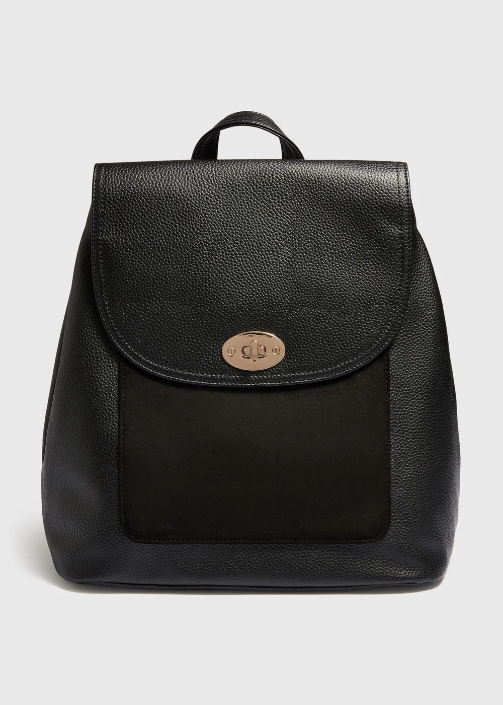 Black Faux Leather Backpack - One Size Image 1