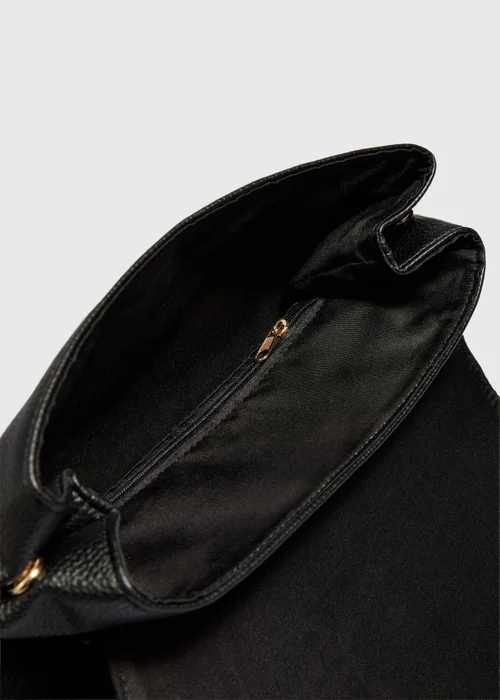 Black Faux Leather Backpack - One Size Image 2