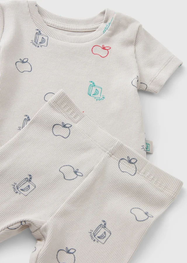 Baby Grey Fruit Juice Top & Leggings Set (0-23mths)