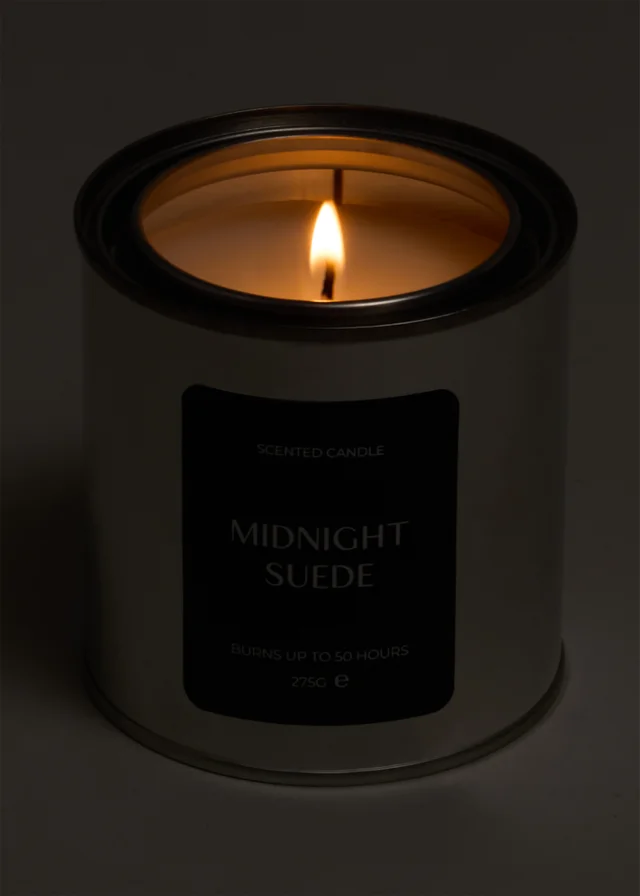 Midnight Suede Tin Candle