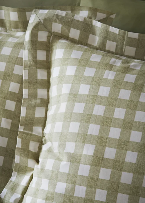 Green Check Oxford Edge Duvet Set - Double Image 2