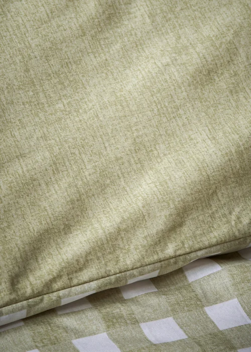 Green Check Oxford Edge Duvet Set - Double Image 3