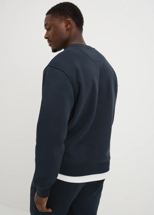 Navy Relaxed Crew Neck Sweatshirt
