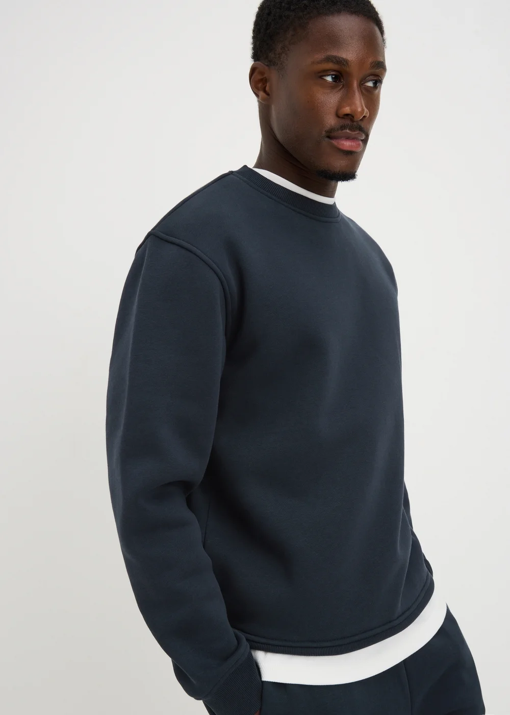 Navy Relaxed Crew Neck Sweatshirt - S Image 1