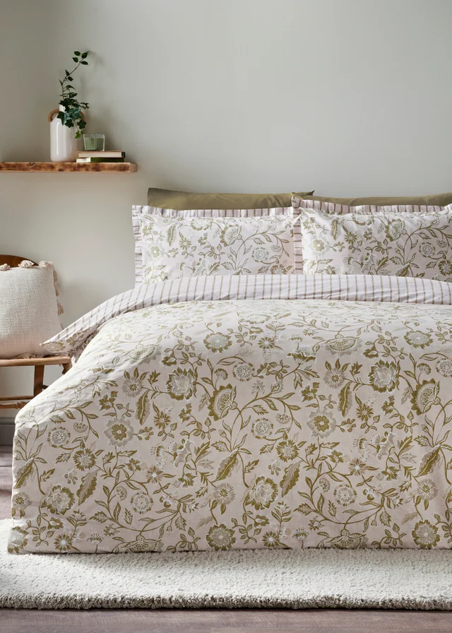Green Jacobean Printed Duvet Set