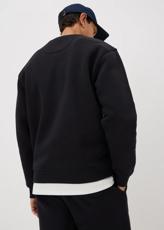 Black Relaxed Crew Neck Sweatshirt