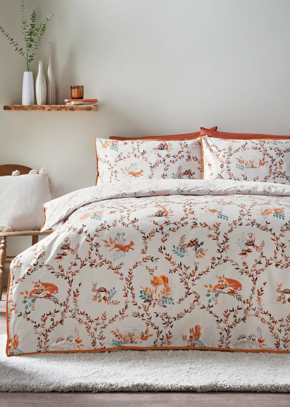 Natural Woodland Printed Duvet Set - Super king Image 1
