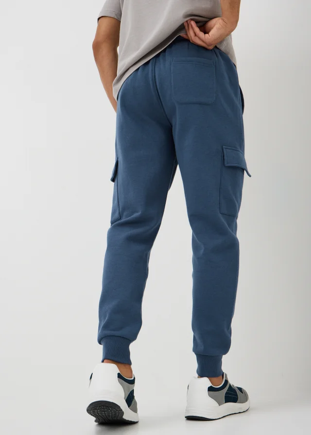 Blue Slim Fit Cargo Jogging Bottoms