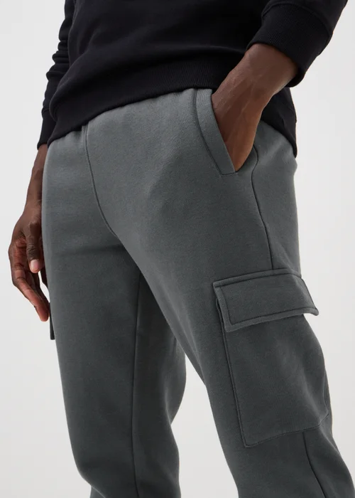 Grey Slim Fit Cargo Jogging Bottoms - XS Image 3