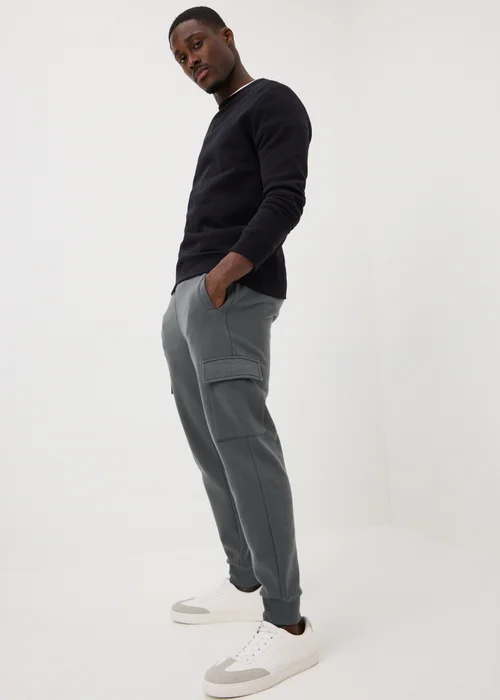 Grey Slim Fit Cargo Jogging Bottoms - XS Image 1
