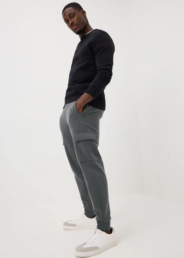 Grey Slim Fit Cargo Jogging Bottoms