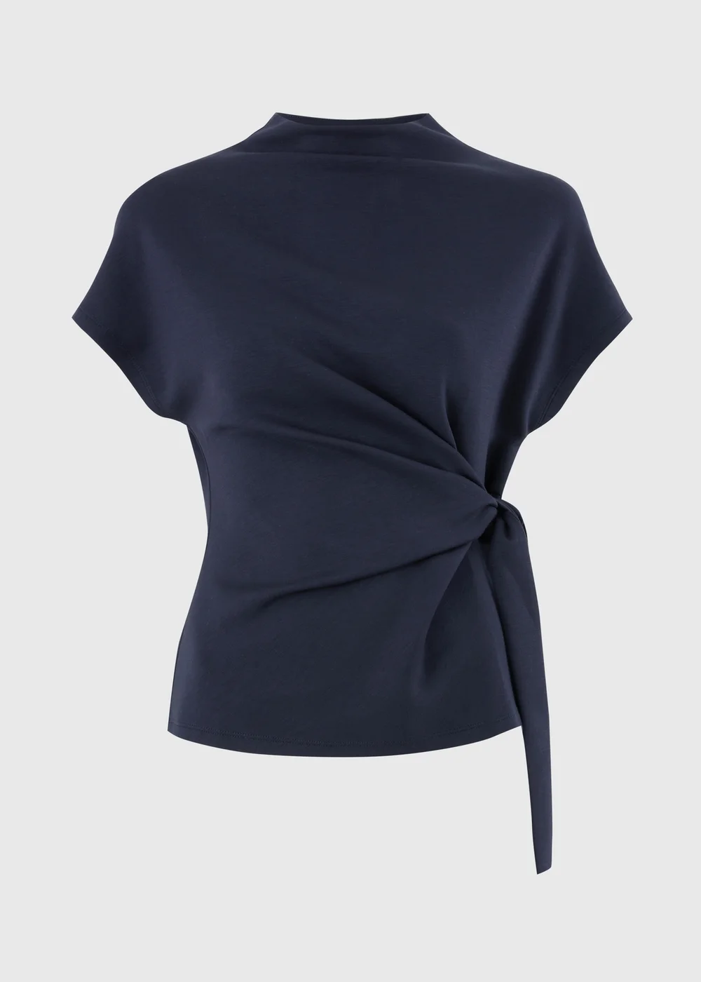 Navy Tie Side Scuba Co Ord Top - 8 Image 1