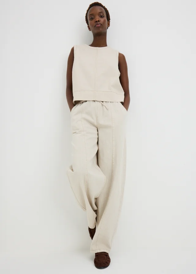 Ecru Denim Co Ord Vest Top