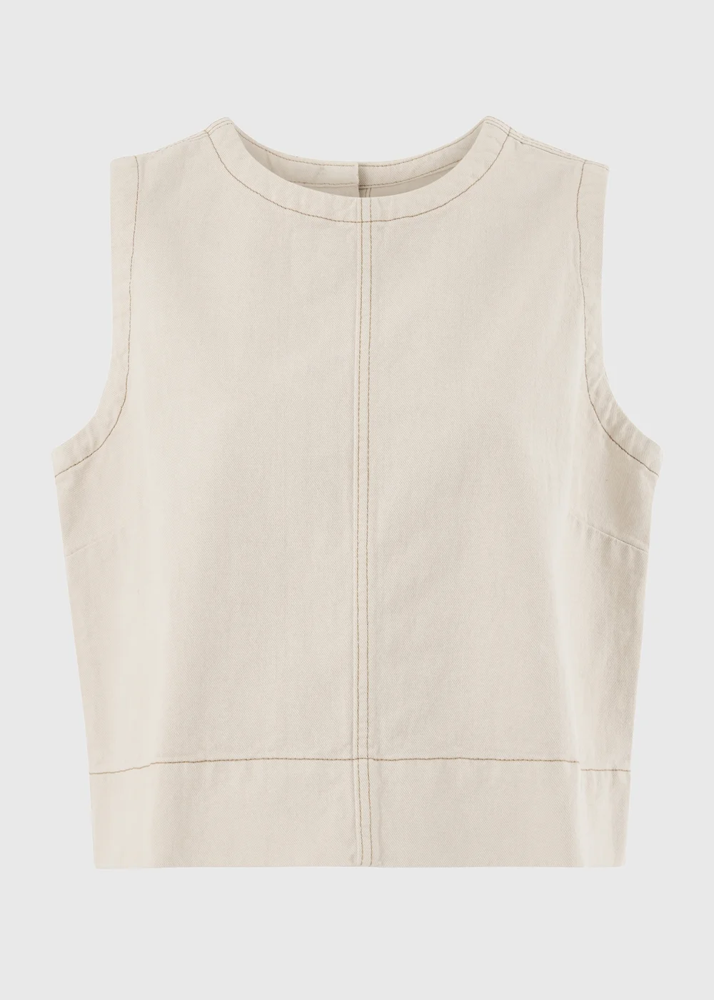 Ecru Denim Co Ord Vest Top - 8 Image 1