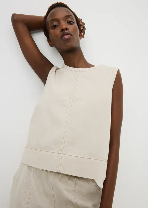 Ecru Denim Co Ord Vest Top - 16 Image 3