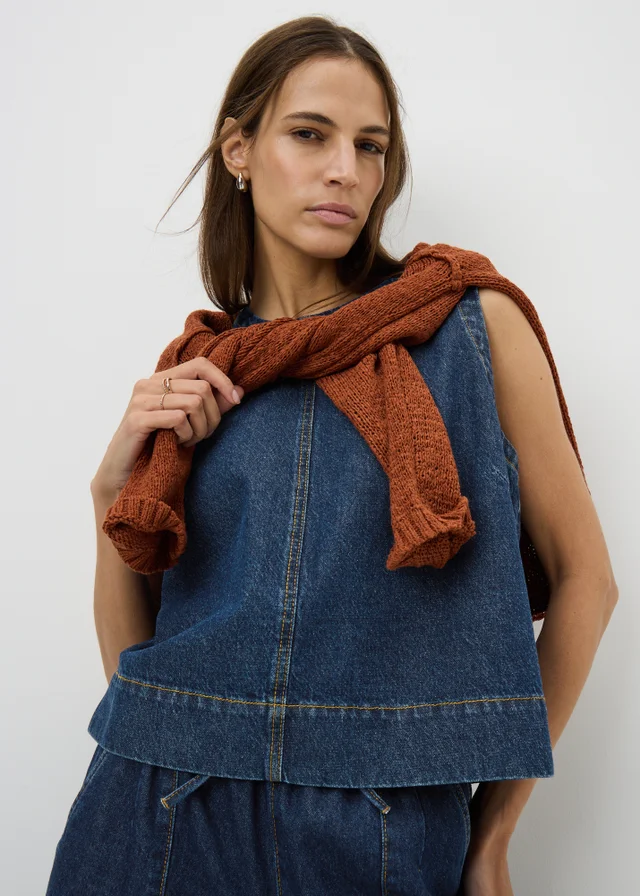Dark Wash Denim Co Ord Vest Top