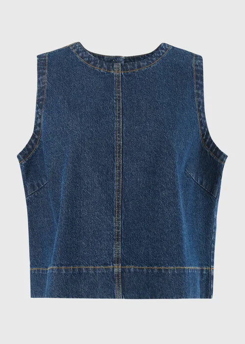 Dark Wash Denim Co Ord Vest Top - 20 Image 5