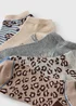 5 Pack Animal Print Ankle Socks - One Size Image 2